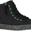 FINAL SALE - Black/Green Speckle BILLY Classic Lace High Tops
