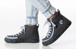 FINAL SALE - Charcoal/Blue Speckle BILLY Classic Lace High Tops -Billy Footwear BK22100 021 studio standing 1 940x614 382783ca 6f1e 4417 a6fe bf3356e79f01