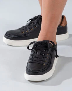 FINAL SALE - Women's Black (Brown Mustache) BILLY Low Sneakers -Billy Footwear BW20007 002 Studio2 704x880 1
