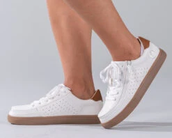 FINAL SALE - Women's White (Brown Mustache) BILLY Low Sneakers -Billy Footwear BW20007 100 Studio1 880x704 1