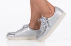 FINAL SALE - Women's Silver Grey Metallic BILLY Sneaker Low Tops -Billy Footwear BW22128 050 studio standing 1 940x614 d08a3fcf d736 4fa3 9eea 0a73a153572f