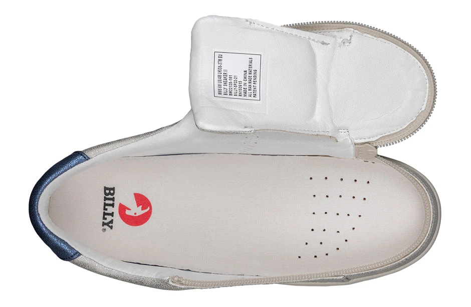 FINAL SALE - Women's White (Navy Mustache) BILLY Sneakers 4 FINAL SALE - Women's White (Navy Mustache) BILLY Sneakers - Image 4