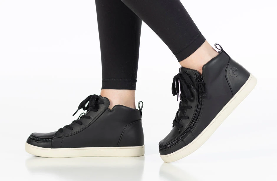 FINAL SALE - Women's Black BILLY Sneaker Lace Mid Tops 9 FINAL SALE - Women's Black BILLY Sneaker Lace Mid Tops - Image 9