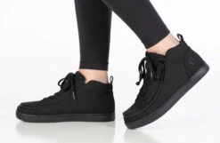 FINAL SALE - Women's Black To The Floor BILLY Sneaker Lace Mid Tops -Billy Footwear BW22135 003 studio standing 1 940x614 72828835 5f55 4729 844e 6e002d38e122