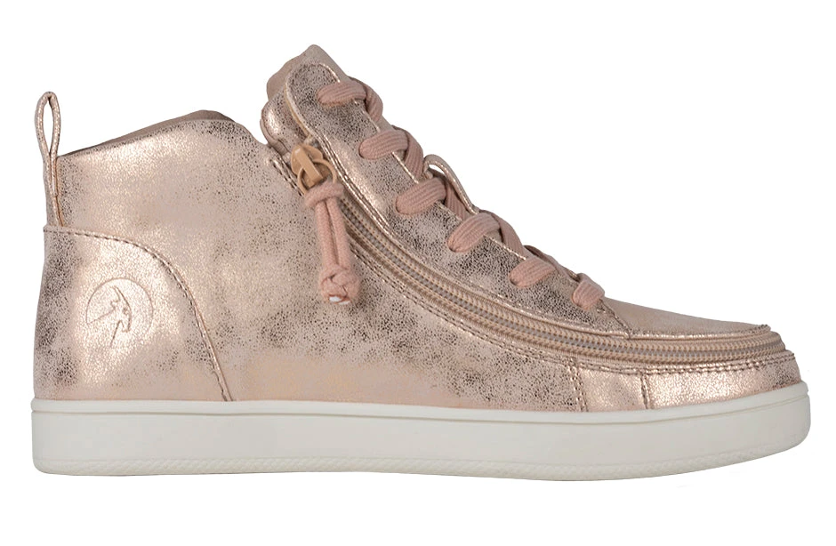 FINAL SALE - Women's Rose Gold BILLY Sneaker Lace Mid Tops 2 FINAL SALE - Women's Rose Gold BILLY Sneaker Lace Mid Tops - Image 2