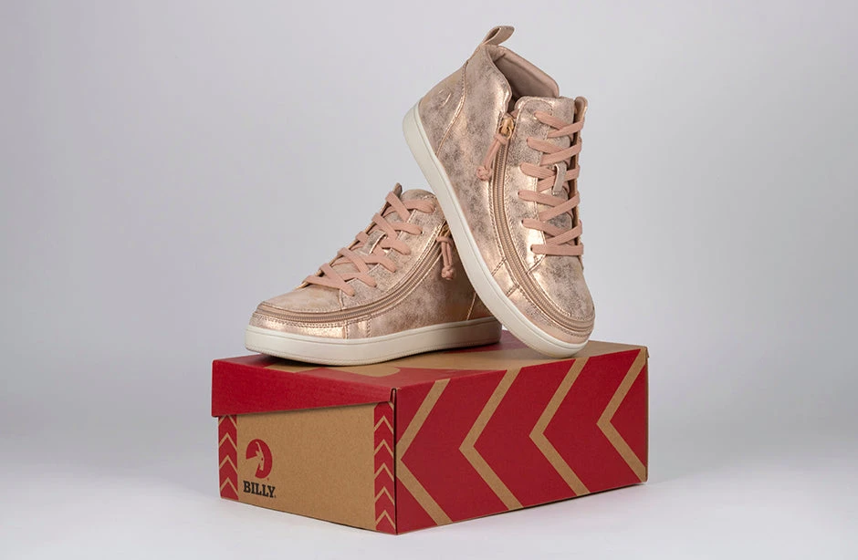 FINAL SALE - Women's Rose Gold BILLY Sneaker Lace Mid Tops 8 FINAL SALE - Women's Rose Gold BILLY Sneaker Lace Mid Tops - Image 8