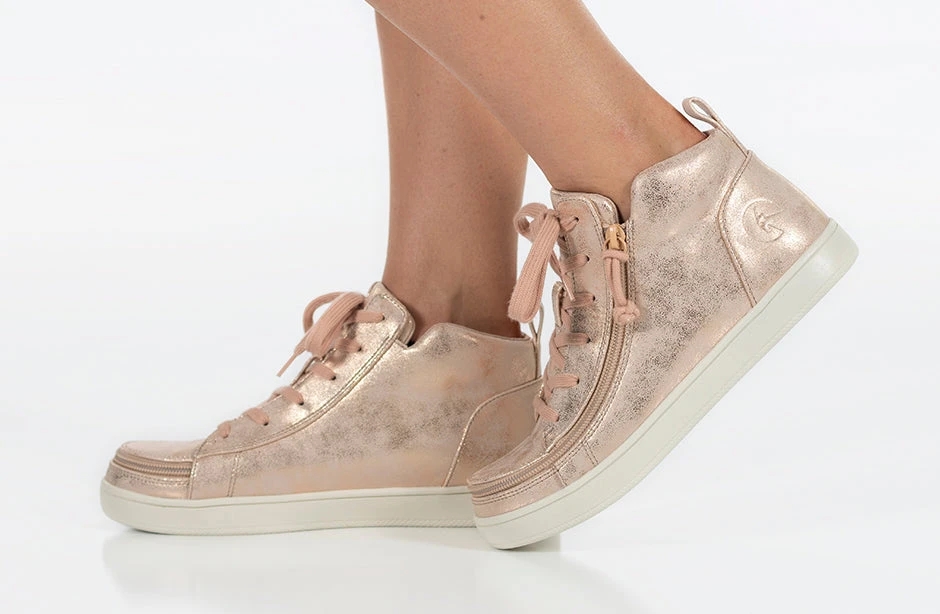 FINAL SALE - Women's Rose Gold BILLY Sneaker Lace Mid Tops 9 FINAL SALE - Women's Rose Gold BILLY Sneaker Lace Mid Tops - Image 9