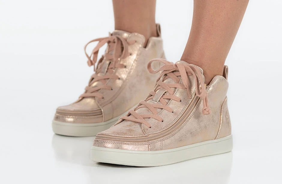 FINAL SALE - Women's Rose Gold BILLY Sneaker Lace Mid Tops 10 FINAL SALE - Women's Rose Gold BILLY Sneaker Lace Mid Tops - Image 10